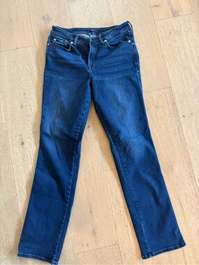 7 For All Mankind Women's Straight Leg Jeans in Dark Blue Wash